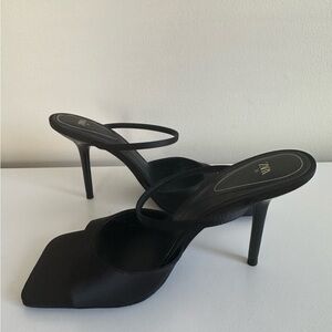 Zara NEW Square Toe Mule Sandals